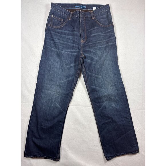 Gap Kids slouch 1969 Straight Fit Dark Wash Denim Jeans Size 16 - Picture 1 of 13